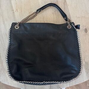Michael Kors Black Large Chelsea Real Leather Chain Shoulder Bag